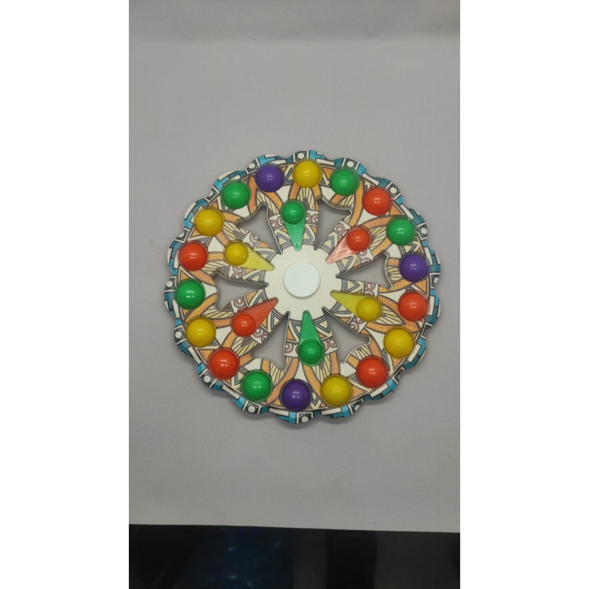 Jucarie antistres, simple dimple, fidget toy spinner, cu 24 buline, Multicolor, mix, Flippy-7