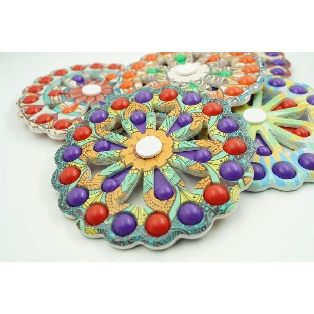 Jucarie antistres, simple dimple, fidget toy spinner, cu 24 buline, Multicolor, mix, Flippy-8