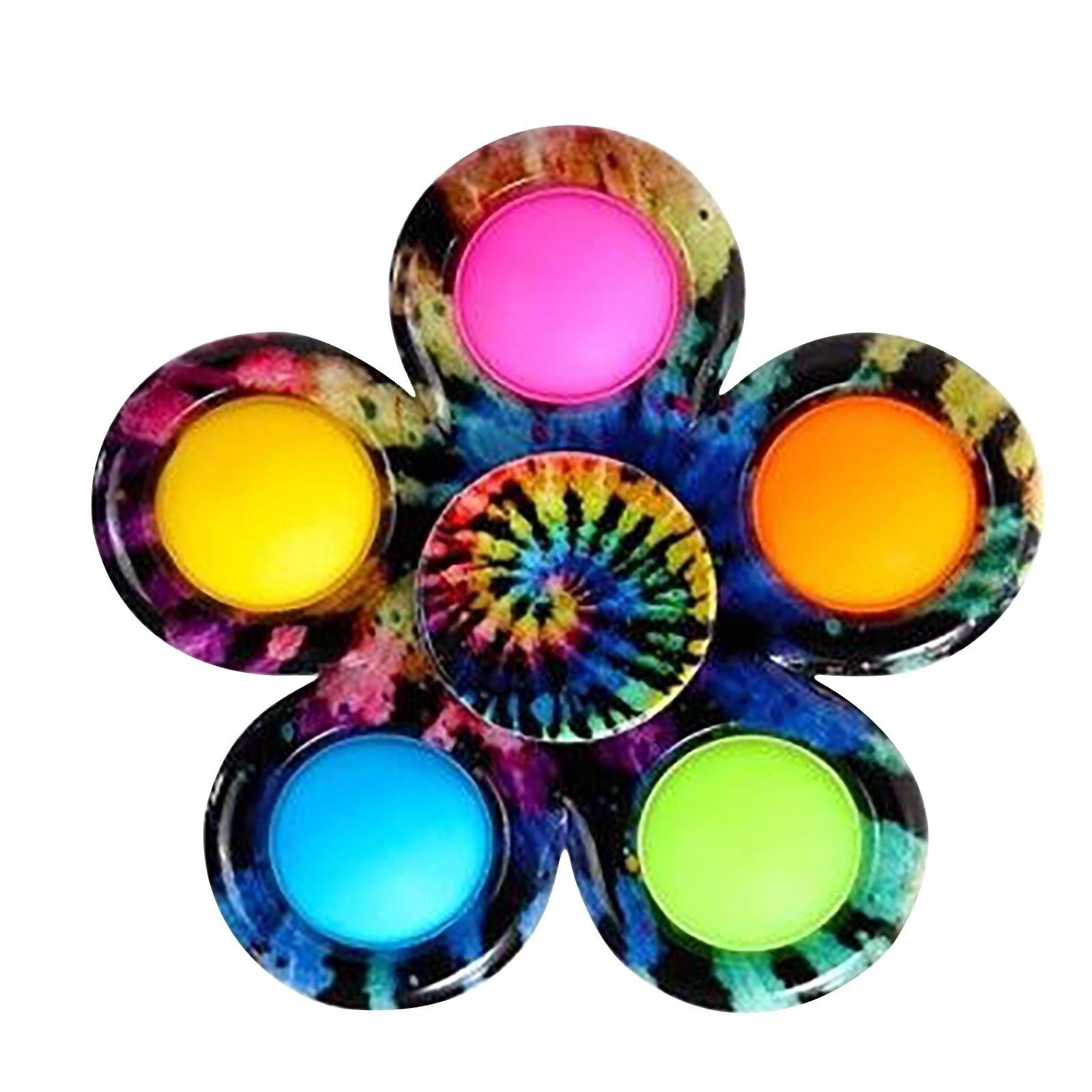 Jucarie antistres simple dimple fidget toy spinner cu 5 buline, Multicolor Rainbow-1