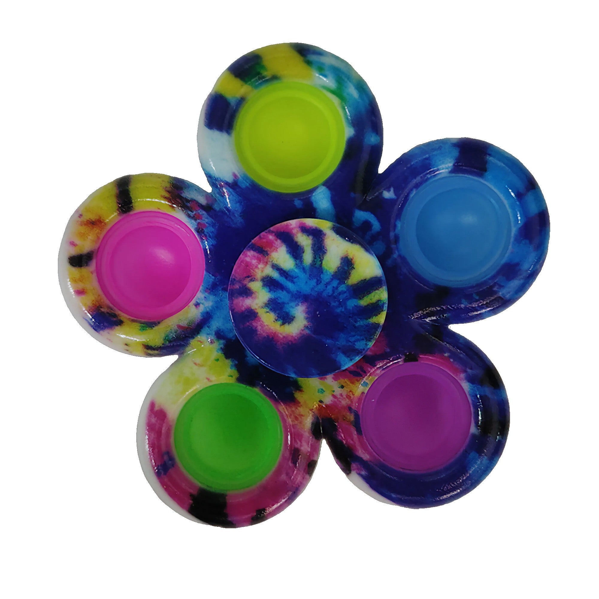 Jucarie antistres simple dimple fidget toy spinner cu 5 buline, Multicolor Rainbow-2
