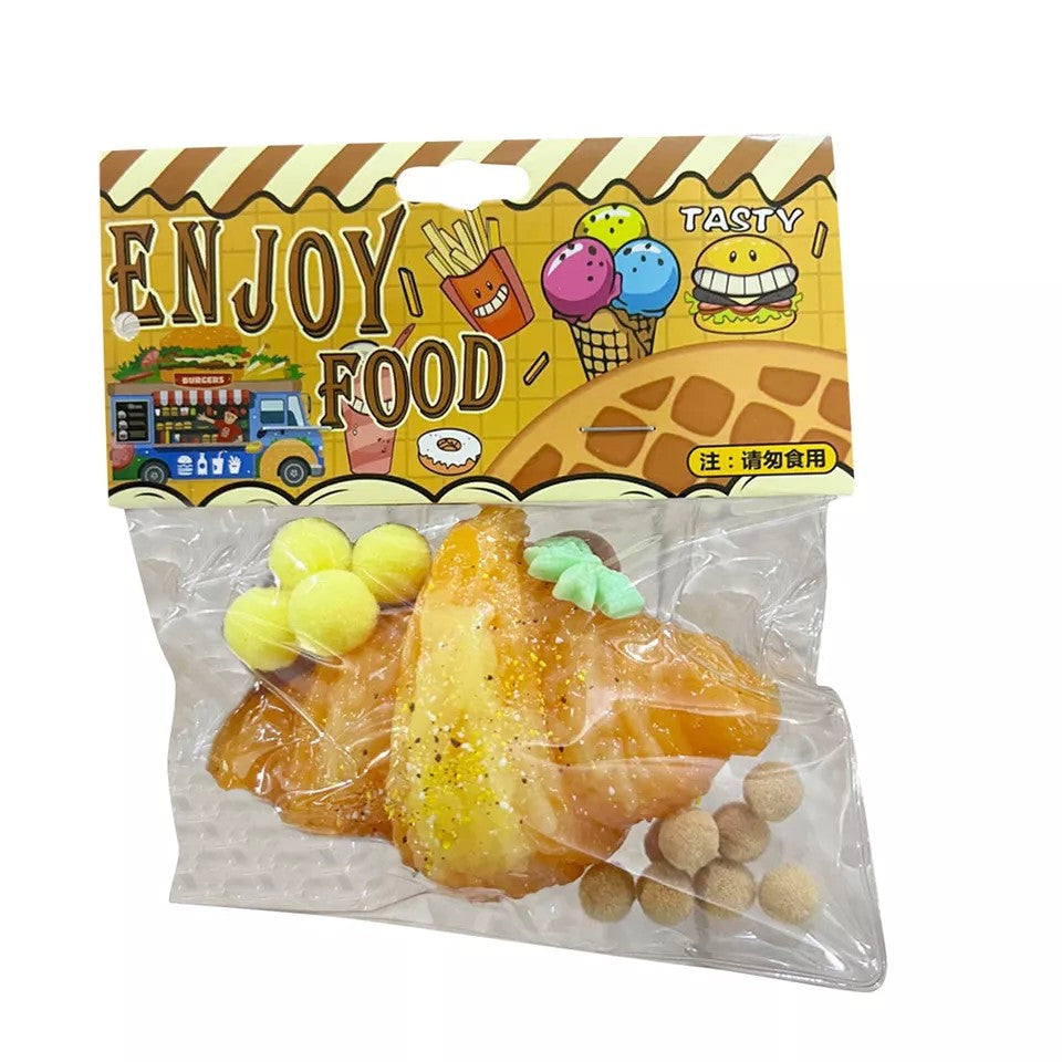 Jucarie Antistres Squishy, Flippy, cu Revenire Lenta, Model Croissant, 10x8 cm, 90g, Ambalaj Transparent, Maro-0