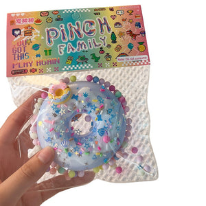 Jucarie Antistres Squishy, Flippy, cu Revenire Lenta, Model Gogoasa, 6x6 cm, 99g, Ambalaj Transparent, Albastru-0
