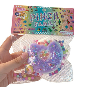 Jucarie Antistres Squishy, Flippy, cu Revenire Lenta, Model Gogoasa, 6x6 cm, 99g, Ambalaj Transparent, Mov-0