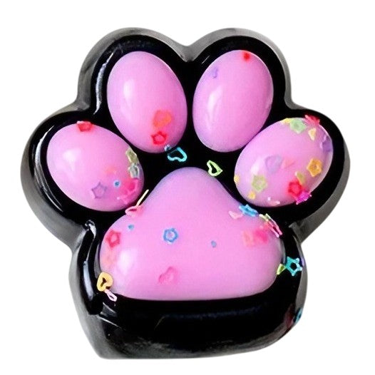 Jucarie Antistres Squishy, Flippy, cu Revenire Lenta, Model Labuta de Pisica, 6.8x6.2 cm, 55g, Ambalaj Transparent, Roz Deschis-0