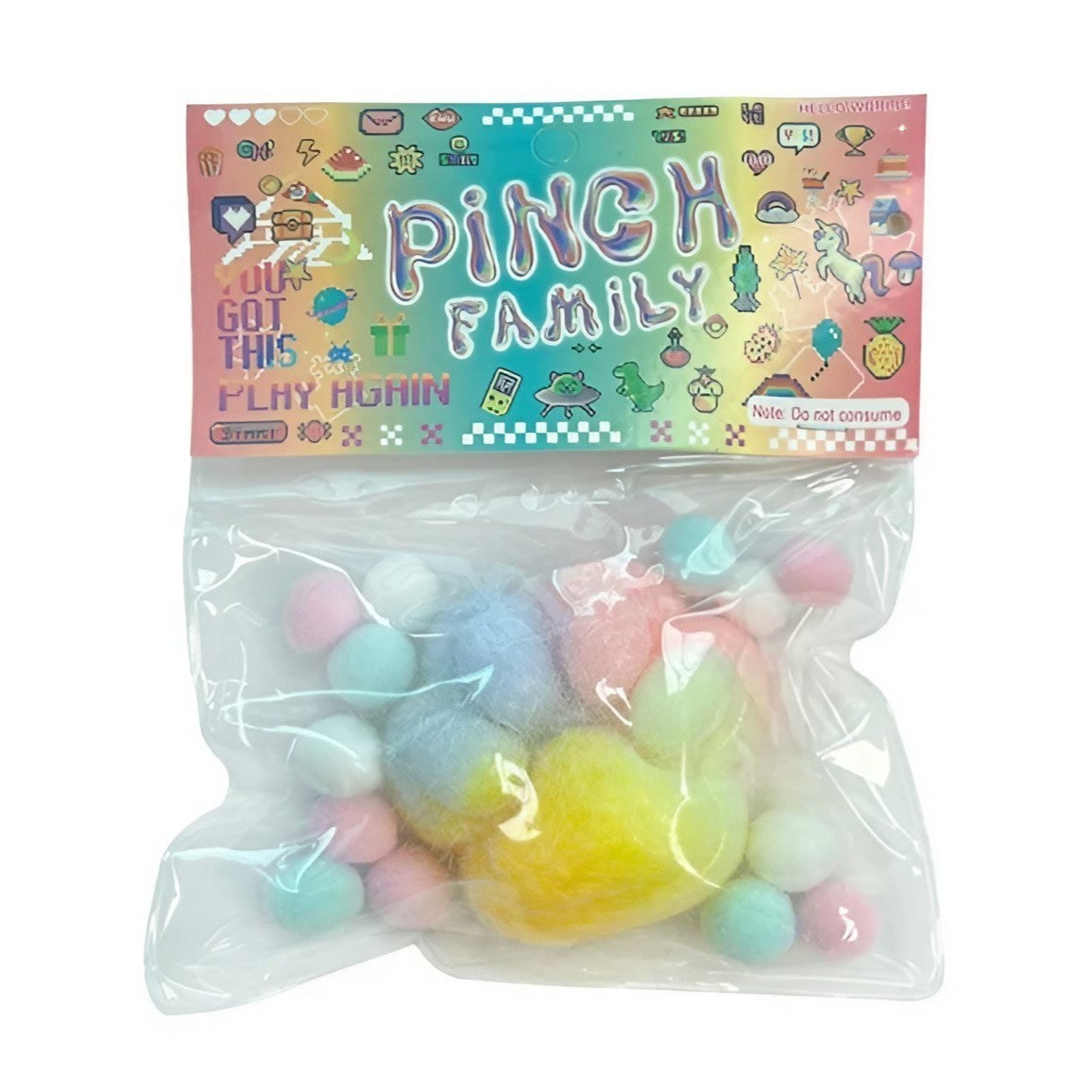 Jucarie Antistres Squishy, Flippy, cu Revenire Lenta, Model Labuta de Pisica Pufoasa, 6x6 cm, 70g, Ambalaj Transparent, Multicolor-0