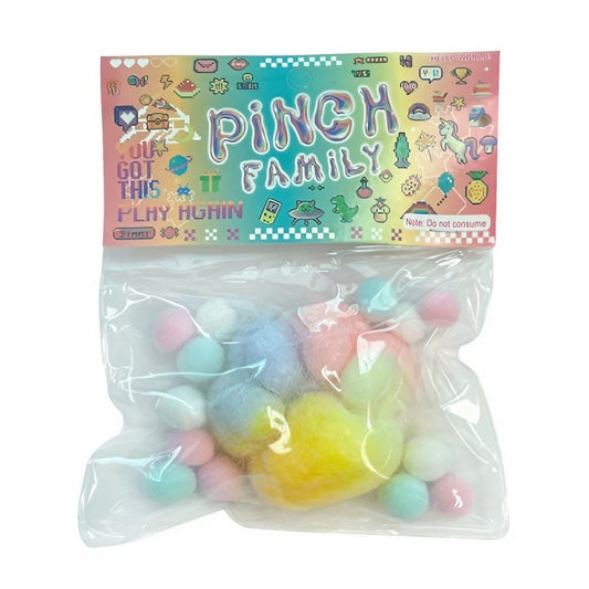 Jucarie Antistres Squishy, Flippy, cu Revenire Lenta, Model Labuta de Pisica Pufoasa, 6x6 cm, 70g, Ambalaj Transparent, Multicolor-0
