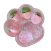 Jucarie Antistres Squishy, Flippy, cu Revenire Lenta, Model Labuta de Pisica cu Sclipici, 6.5x6 cm, 60g, Ambalaj Transparent, Roz-0