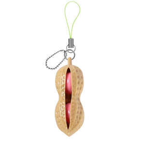 Jucarie breloc aluna antistres, Peanut Fidget Toy, Crem-0