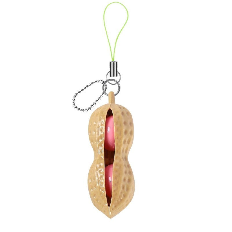 Jucarie breloc aluna antistres, Peanut Fidget Toy, Crem-0