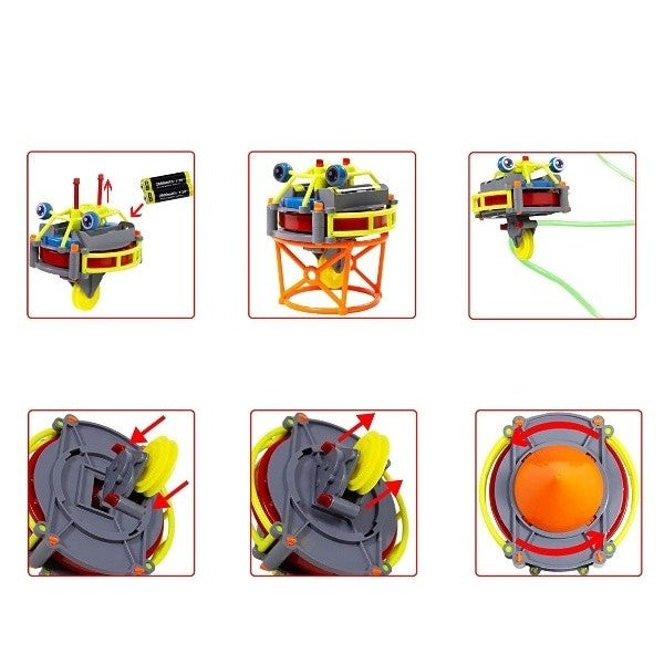Jucarie circuit pentru copii, Flippy, Broscuta pe monociclu, Galben-5