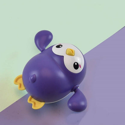 Jucarie de baie interactiva pentru copii, Flippy, pinguinul mov-1