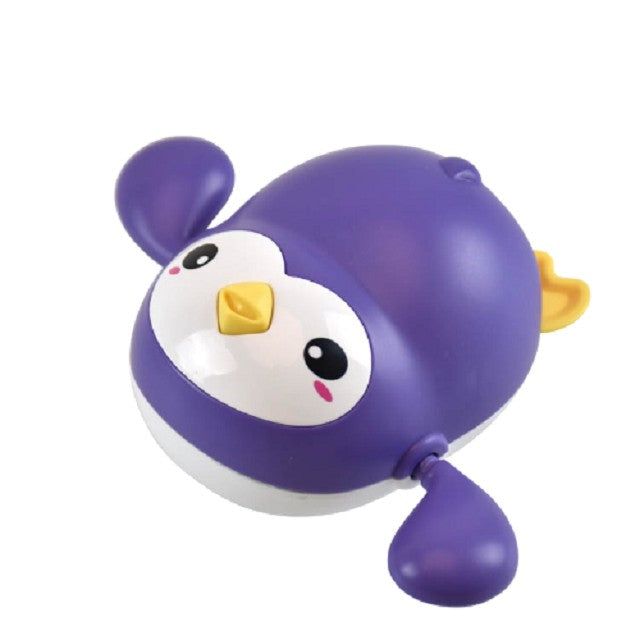 Jucarie de baie interactiva pentru copii, Flippy, pinguinul mov-0