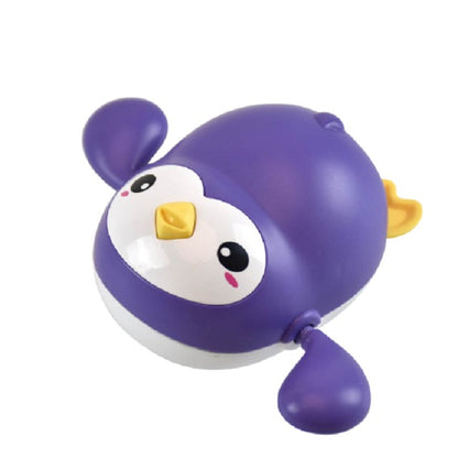Jucarie de baie interactiva pentru copii, Flippy, pinguinul mov-0