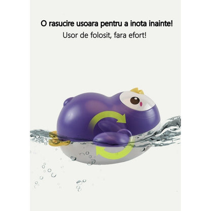 Jucarie de baie interactiva pentru copii, Flippy, pinguinul mov-3