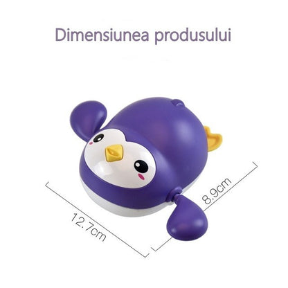 Jucarie de baie interactiva pentru copii, Flippy, pinguinul mov-5