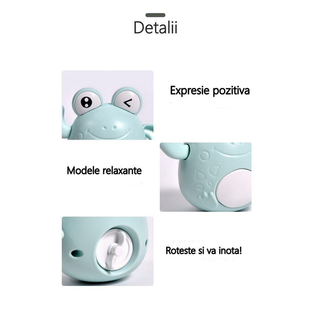 Jucarie de baie pentru copii, Flippy, broscuta bleu-3