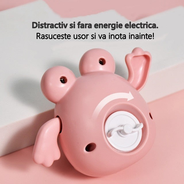 Jucarie de baie pentru copii, Flippy, broscuta roz-2
