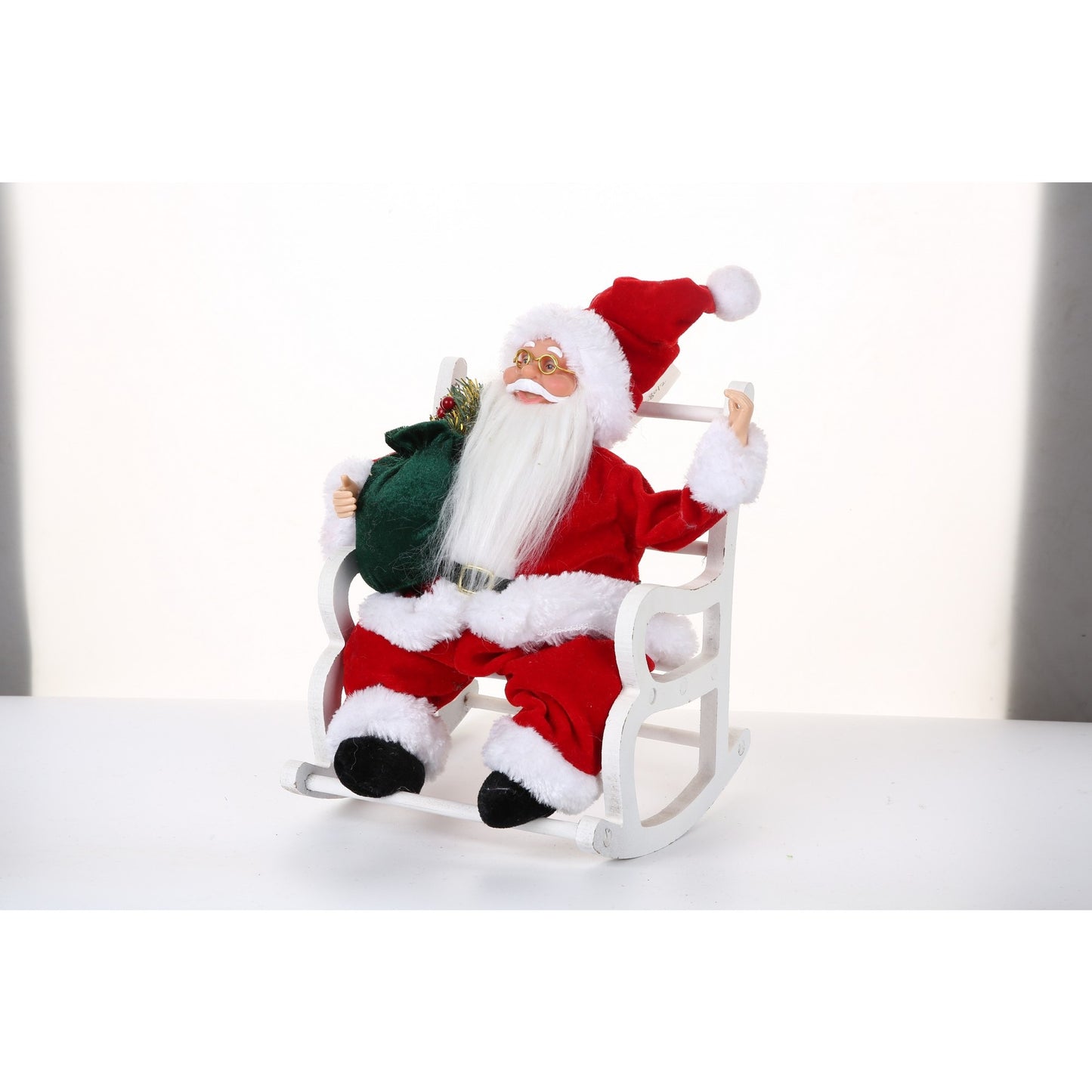 Jucarie decorativa, Flippy, Mos Craciun, 30 cm x 18 cm, grosime 18 cm, lana, tesatura de plus, poliester, interior/exterior-3