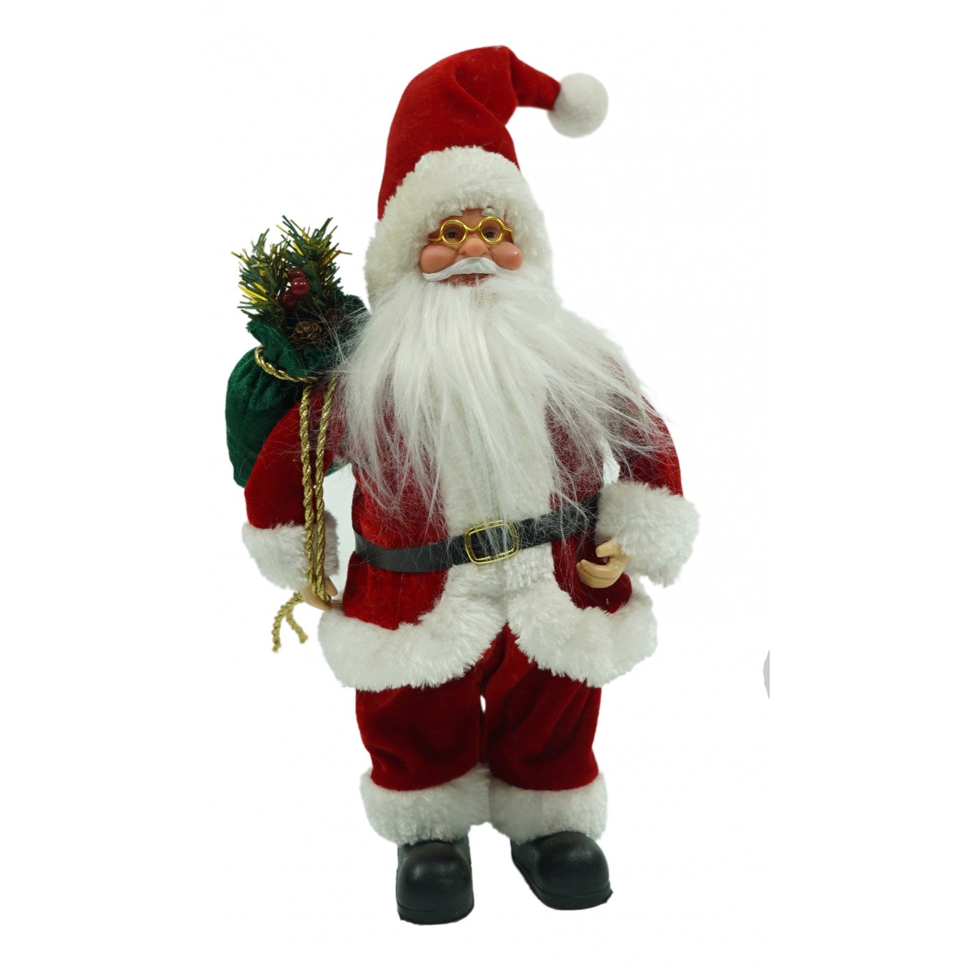 Jucarie decorativa, Flippy, Mos Craciun , standard, lana, tesatura de plus, poliester, 32 cm inaltime, interior/exterior-0