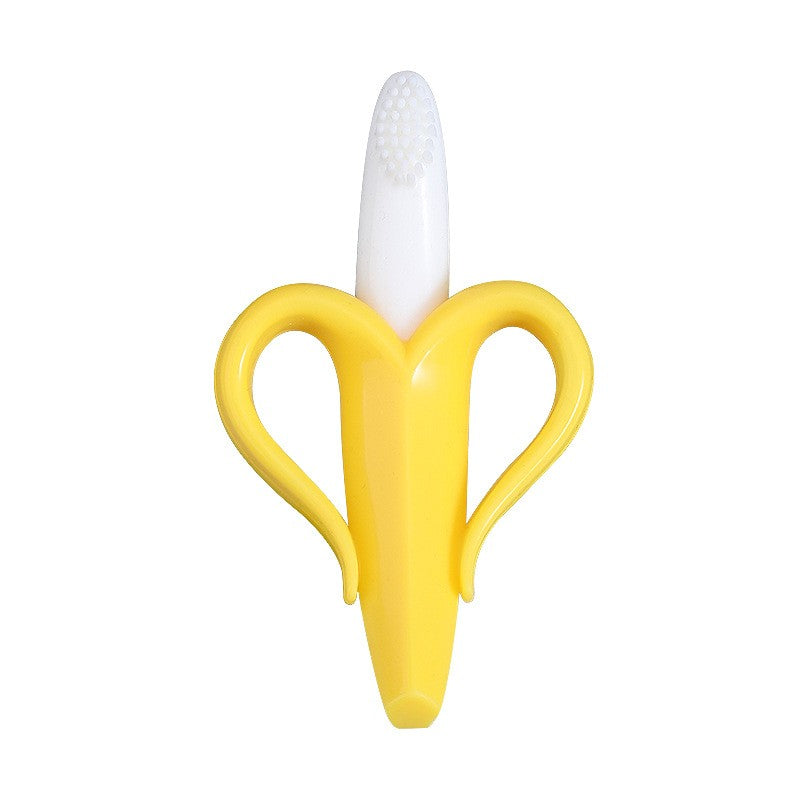 Jucarie dentitie bebelusi Flippy, banana, cu manere de prindere, material silicon non-toxic, fara miros, 10.5x5.9 cm, galben-0