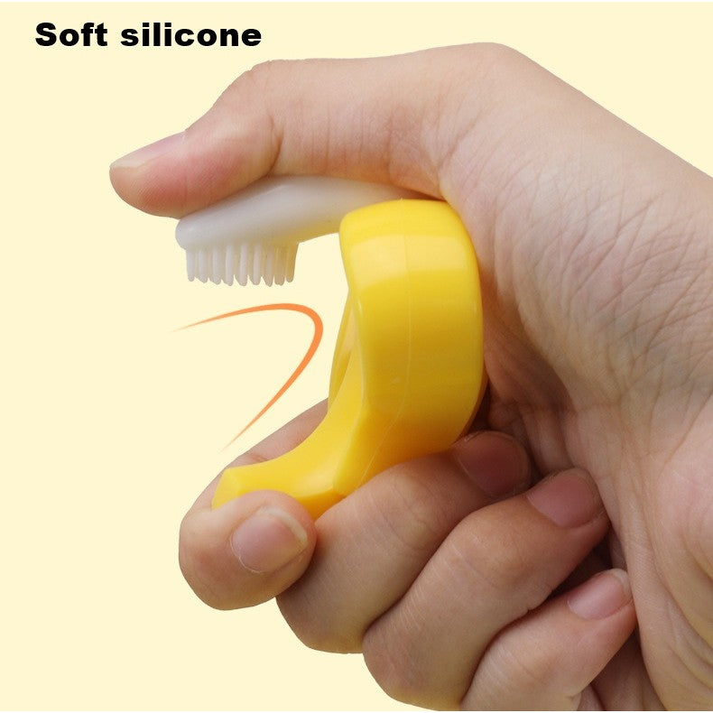 Jucarie dentitie bebelusi Flippy, banana, cu manere de prindere, material silicon non-toxic, fara miros, 10.5x5.9 cm, galben-3