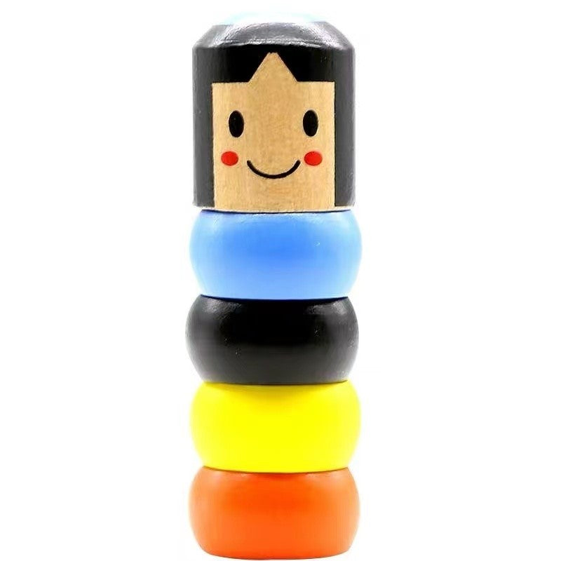 Jucarie din lemn pentru copii, soldatel indestructibil multicolor-3