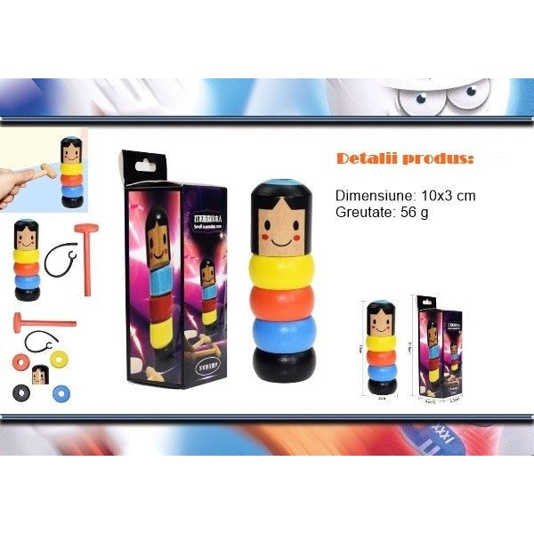 Jucarie din lemn pentru copii, soldatel indestructibil multicolor-4
