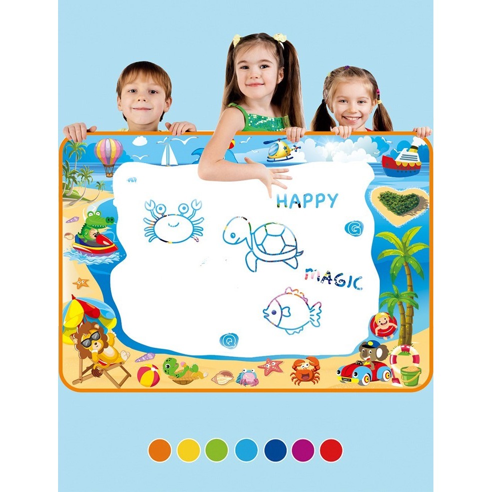 Jucarie educativa de colorat cu apa, covorasul magic, 100x70 cm-0