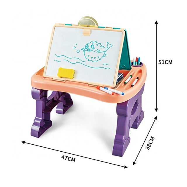 Jucarie educativa pentru copii 2 in 1, masa si tabla pentru desenat-1