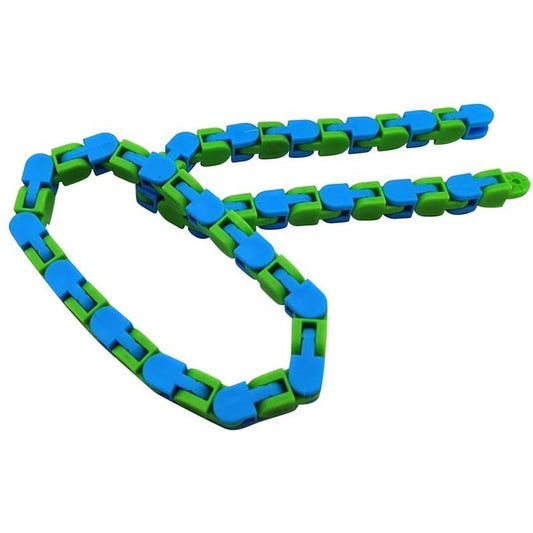 Jucărie Senzorială Antistres Flippy - Puzzle de Îmbinat Tip Șarpe, 24 Piese, +3 Ani, Verde/Albastru-0