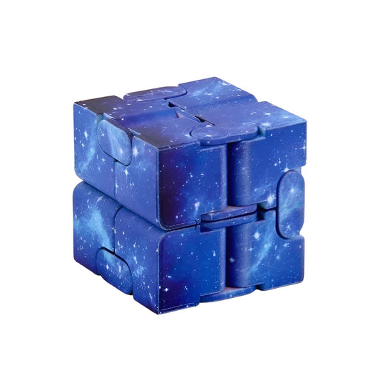 Jucarie Interactiva Antistres cu Miscari Infinite, Cub Magic, 3 ani, 4x4x4cm, Albastru-0