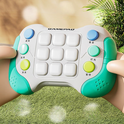 Jucarie Interactiva Flippy, Tip Consola Pop It, 6 butoane functionale, 5 Moduri de Joc, 600 Niveluri, + 3 ani, Verde/Gri-3