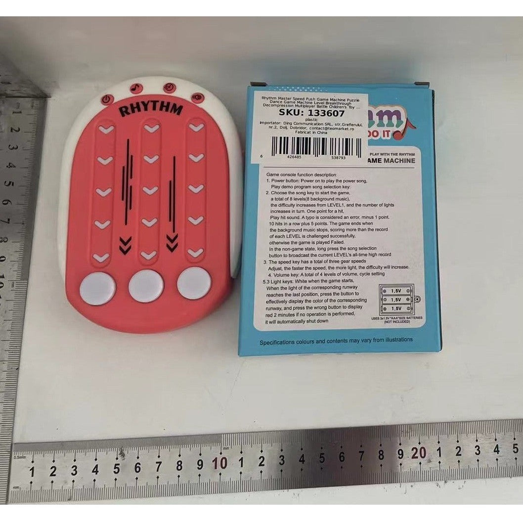 Jucarie Interactiva, Flippy, Tip Jocuri Ritmice, +3 Ani, din ABS, 8 Niveluri de Joc, 9.5 x 2.5 x 13.6 cm, Rosu-6