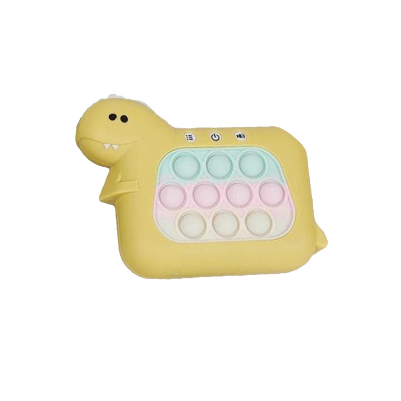 Jucarie Interactiva Pop It Whack A Mole, Flippy, Tip Consola, Anti-Stres, 4 Moduri de Joc, din ABS si Silicon, +3 Ani, Model Dinozaur, Galben-4