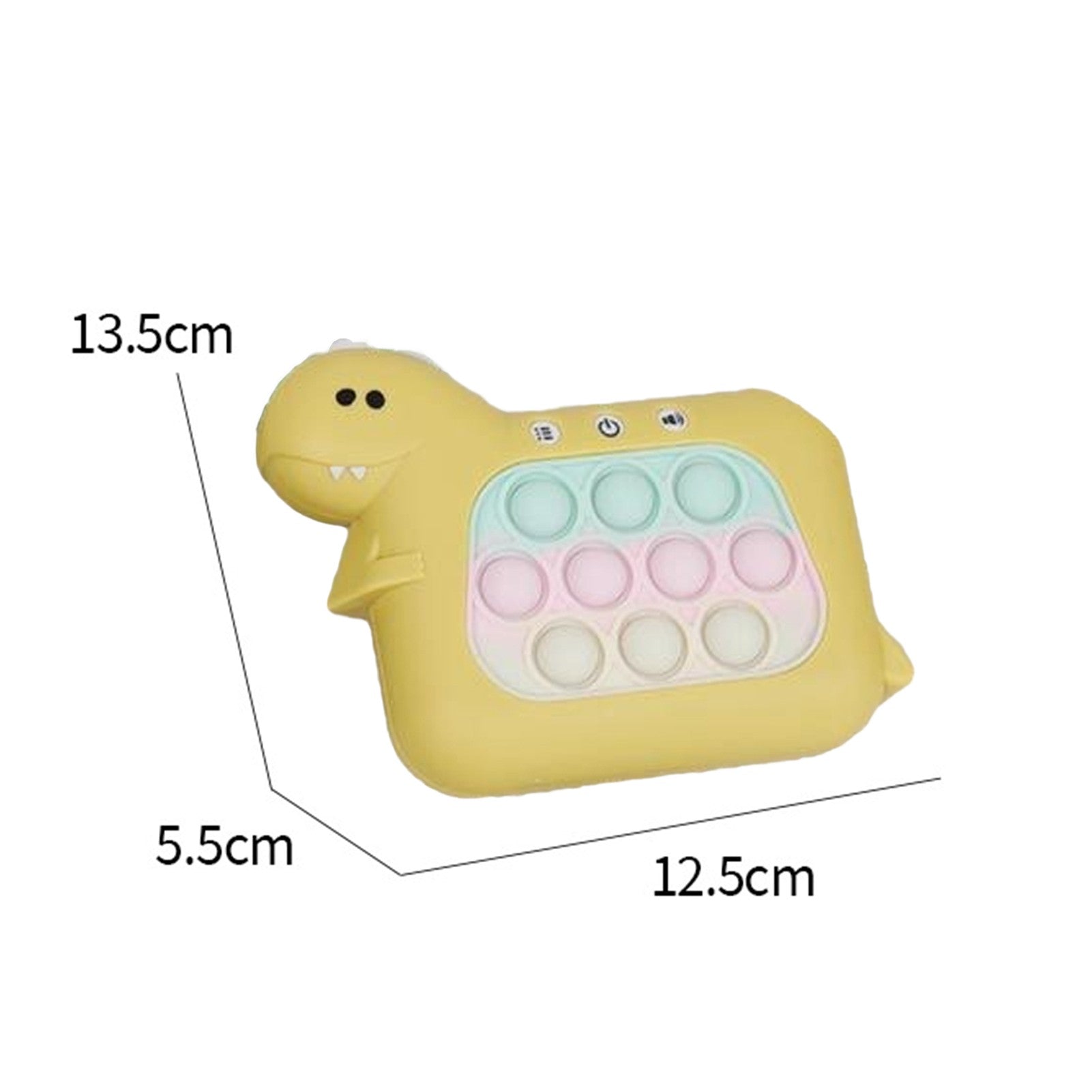 Jucarie Interactiva Pop It Whack A Mole, Flippy, Tip Consola, Anti-Stres, 4 Moduri de Joc, din ABS si Silicon, +3 Ani, Model Dinozaur, Galben-5