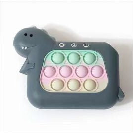 Jucarie Interactiva Pop It Whack A Mole, Flippy, Tip Consola, Anti-Stres, 4 Moduri de Joc, din ABS si Silicon, +3 Ani, Model Dinozaur, Verde Inchis-2