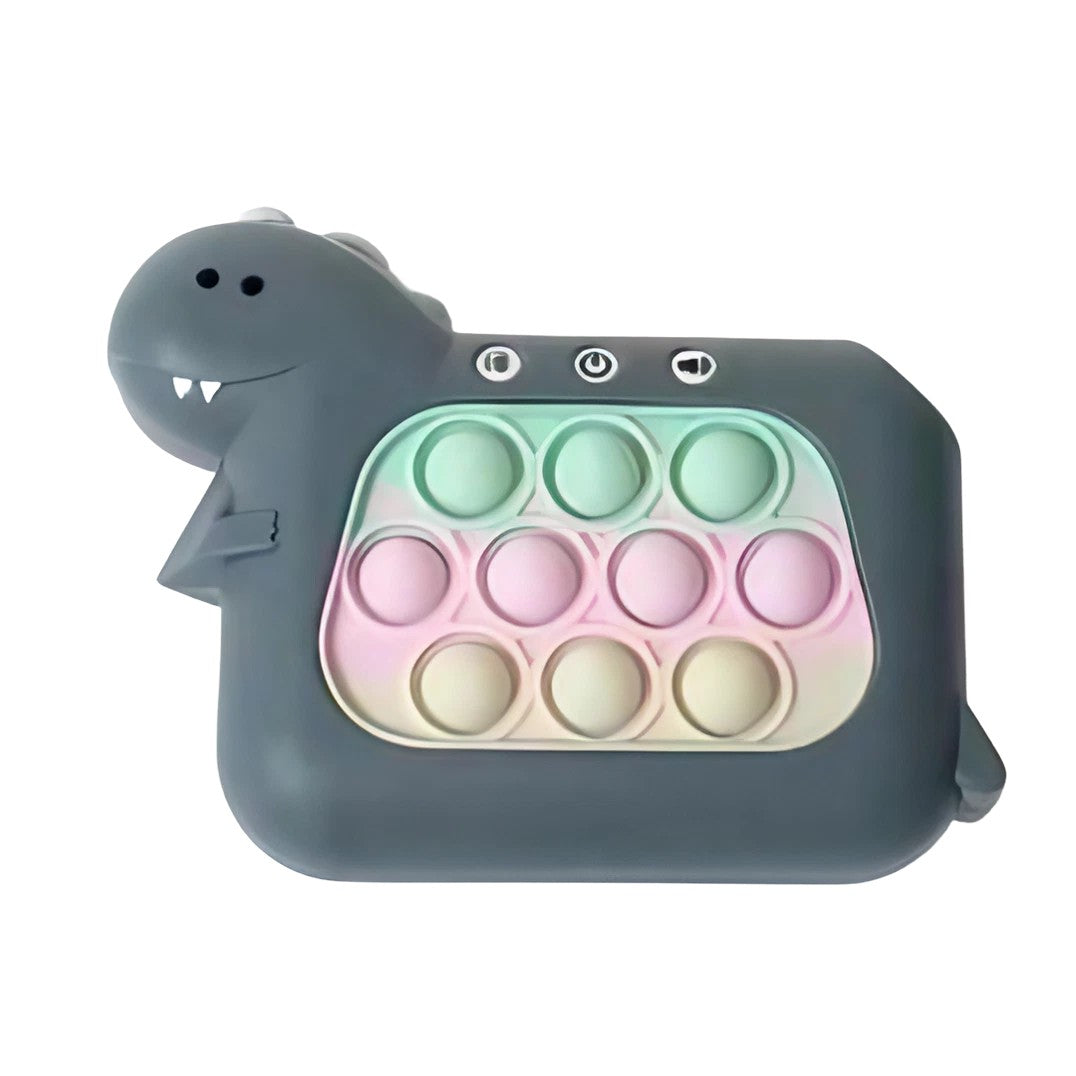 Jucarie Interactiva Pop It Whack A Mole, Flippy, Tip Consola, Anti-Stres, 4 Moduri de Joc, din ABS si Silicon, +3 Ani, Model Dinozaur, Verde Inchis-0