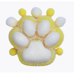 Jucarie Interactiva Squishy, Flippy, Model Cat Paw, Revenire Lenta, din TPR, +3 Ani, 7.5 cm, Textura Puf, Galben-0