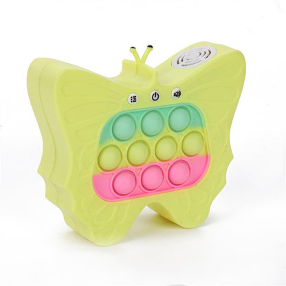Jucarie Interactiva Tip Consola pentru Copii, Flippy, Diferite Moduri de Joc, 120 Nivele, Material ABS/silicon, cu Nivele, Sunete si Lumini, 12 x 5.5 x 13.5 cm cm, Model Fluture, Galben-1
