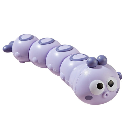 Jucarie mecanica pentru copii Flippy, omida haioasa, cu cheita, distractiva, se taraste, se misca, 15 x 4 cm, mov-0