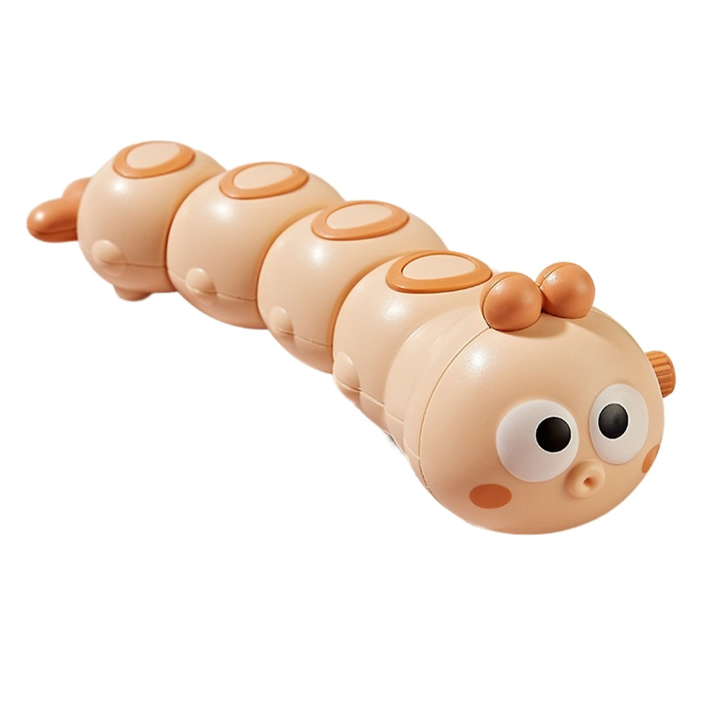 Jucarie mecanica pentru copii Flippy, omida haioasa, cu cheita, distractiva, se taraste, se misca, 15 x 4 cm, portocaliu-0