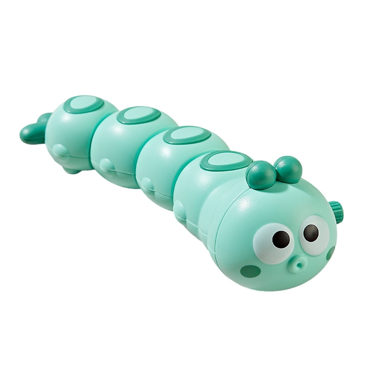 Jucarie mecanica pentru copii Flippy, omida haioasa, cu cheita, distractiva, se taraste, se misca, 15 x 4 cm, verde-0