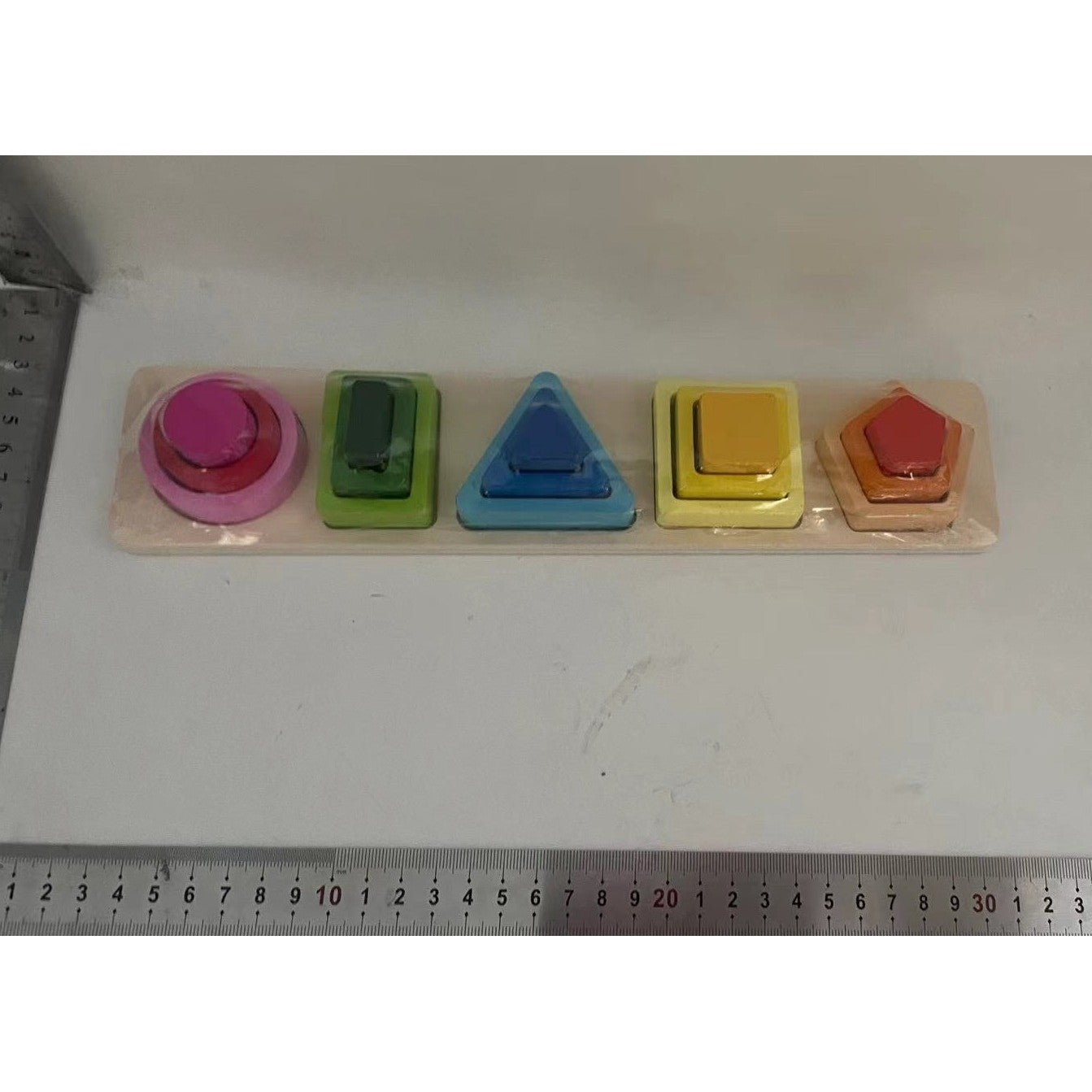 Jucarie Montessori din Lemn, Flippy, Tip Puzzle, cu 5 Forme Asimetrice, 15 Piese, Educativa, Interactiva, Creativa, Model Forme Geometrice, Materiale Non Toxice, +2 Ani, 29x6.5 cm, Multicolor-14