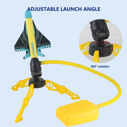 Jucarie pentru Copii, Flippy, Lansator de Rachete cu Piciorul, Un Lansator, 3 Rachete Fara Lumini, 3 Aircrafts, 42x36 cm, Multicolor-4