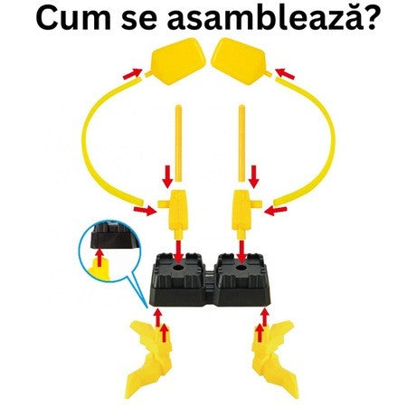 Jucarie pentru copii, lansator rachete cu piciorul, doua lansatoare, 6 rachete cu lumini-3