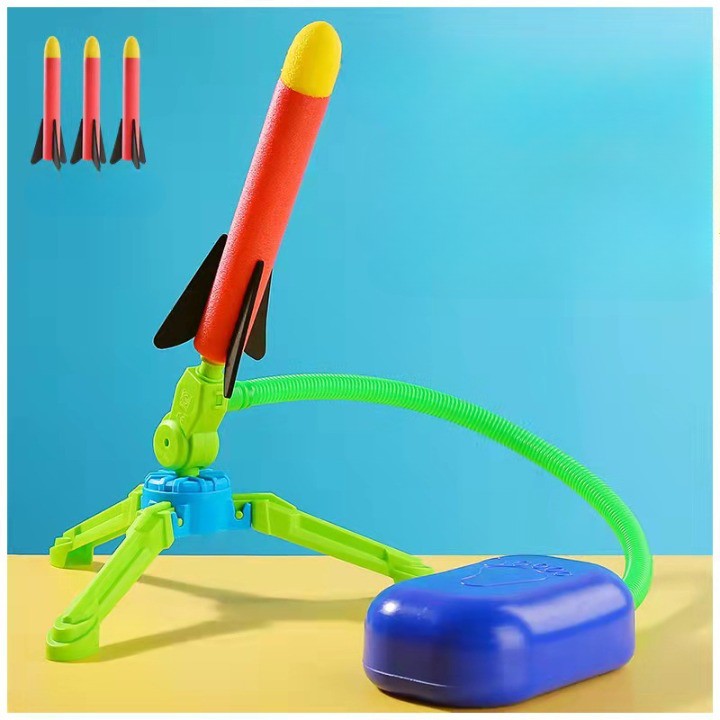 Jucarie pentru copii, lansator rachete cu piciorul, un lansator, 3 rachete, fara lumina, model 2-2