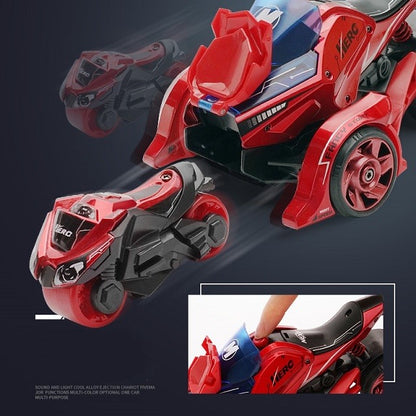Jucarie pentru copii, masina cu extensie de motocicleta, 2 in 1, rosie-1