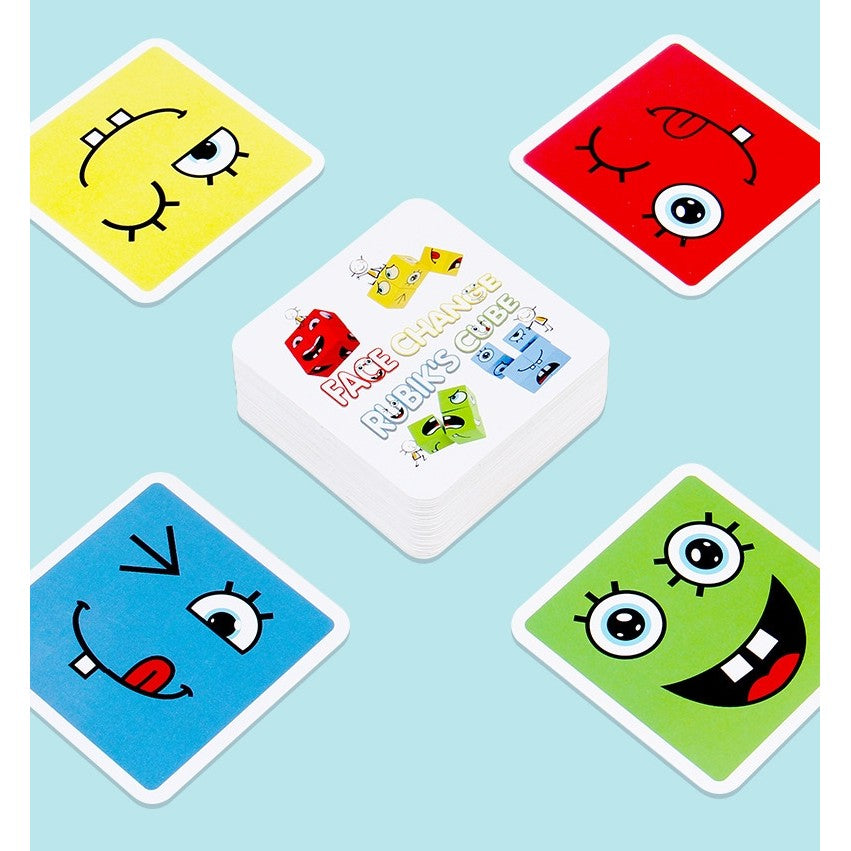 Jucarie Pentru Copii Montessori Flippy, Cub din Lemn, Asamblare Fete, 64 de Carti Distractive, Clepsidra si Clopotel inclus, pentru Baieti si Fete, Varsta +3 ani, Educativ, Cutie din carton, 21 x 21 x 5.5 cm, multicolor-3