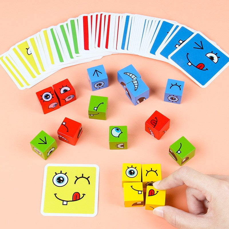Jucarie Pentru Copii Montessori Flippy, Cub din Lemn, Asamblare Fete, 64 de Carti Distractive, pentru Baieti si Fete, Varsta +3 ani, Educativ, Ambalaj din plastic, 12 x 12 x 3 cm, multicolor-11