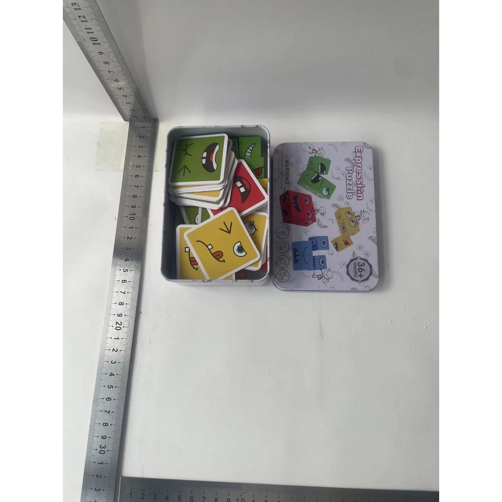 Jucarie Pentru Copii Montessori Flippy, Cub din Lemn, Asamblare Fete, 64 de Carti Distractive, pentru Baieti si Fete, Varsta +3 ani, Educativ, Cutie din Aluminiu, 13.5 x 4 x 9 cm, multicolor-14